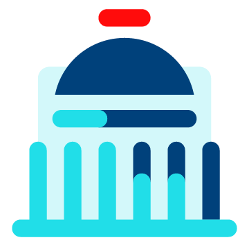 Stylized depiction of a capitol building